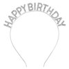 Happy Birthday Headband, Birthday Tiara for Women, Gold Headband Birthday Hat, Birthday Headband for Women Girls, Birthday Crowns for Women, Rhinestone Birthday Party Decorations Accessories(Silver)