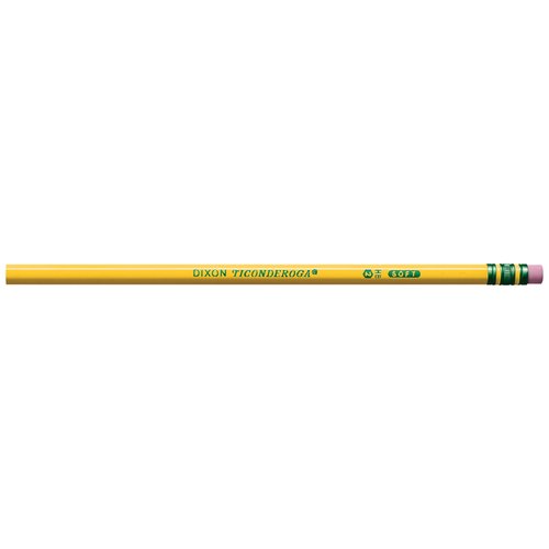 Ticonderoga Wood-Cased Pencils, Unsharpened, 2 HB Soft, Yellow, 24 Count