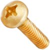 #8-32 x 1 inches Brass Machine Screws, Phillips Drive, Pan Head, Solid Brass, Plain Finish, Right Hand Threads (Quantity: 100 pcs) Screw Size: #8-32, Length: 1 inches, Coarse Thread UNC