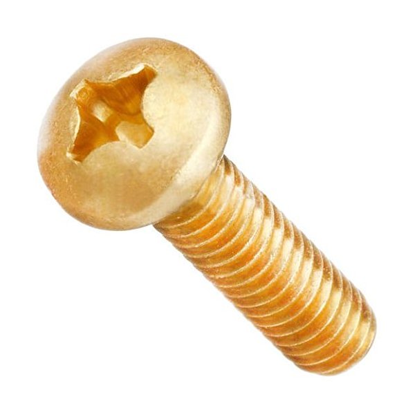 #8-32 x 1 inches Brass Machine Screws, Phillips Drive, Pan Head, Solid Brass, Plain Finish, Right Hand Threads (Quantity: 100 pcs) Screw Size: #8-32, Length: 1 inches, Coarse Thread UNC