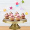 Grupo Mirandinha - Thin Acrylic Cake Stand with Lace - Durable, Modern and Reusable Design for Special Occasions - Gold Finish