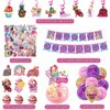 JoJo Birthday Party Supplies, 102 PCS Birthday Decorations Set Include Banner, Latex Balloons, Hanging Swirls, Cake Cupcake Toppers, Stickers Favors for Kids Girls Siwa Theme Party