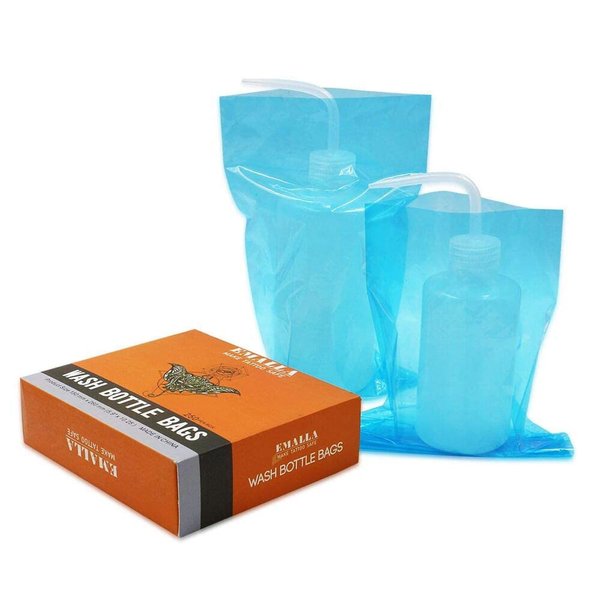 Tattoo Wash Bottle Bags - Beoncall 250pcs/box Wash Bottle Squeeze Covers Sleeves Barrier Supplies for Tattoo Bottle Care Tattoo Cleaning Supplies
