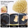2 Pack Bamboo Dish Scrub Brush, Picowe Natural Scrub Cleaning Brush Vegetable Brush for Dishes Cast Iron Pots Pans, Used in Bathroom Kitchen Sink Household Cleaning