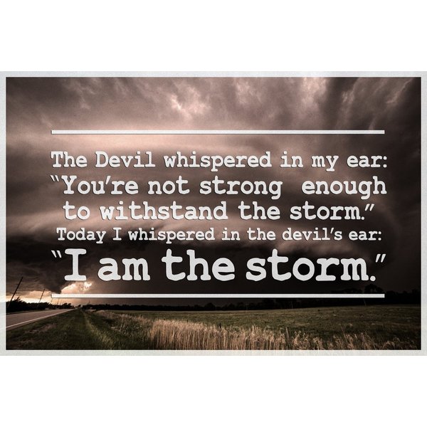 I Am The Storm Quote Motivational Inspirational Perseverance Determination Perseverance Strength Resilience Dedication Hustle Grind Ambition Motivational Cool Wall Decor Art Print Poster 18x12