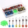 Keadic 200Pcs 3 - Color Fishing Line Sinker Slides Hook Shank Clip Connector Swivels and Green Glow Fishing Beads Small Fishing Accessories Kit Easy to Use