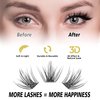 ETVITE Lash Clusters DIY Cluster Lashes Individual Lashes, 3D Effect C Curl Home Eyelash Extensions Manga Eyes, Soft Light Natural Look New Styles（Libra 10mm)