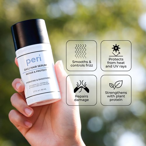 Peri Smoothing & Nourishing Hair Serum - Repairing Formula for Silky-Smooth Hair, Environmental & Heat Protection, Frizz Control and Shine, Vegan, Made Without Gluten, Silicones and Parabens