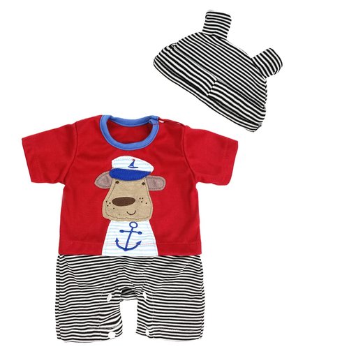 Red Stripe Jumpsuit Reborn Baby Doll Clothes Newborn 22 inch for 20-23 inch Reborn Baby Boy&Girl Doll Clothes
