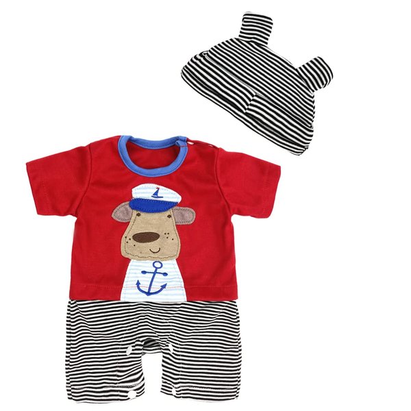 Red Stripe Jumpsuit Reborn Baby Doll Clothes Newborn 22 inch for 20-23 inch Reborn Baby Boy&Girl Doll Clothes