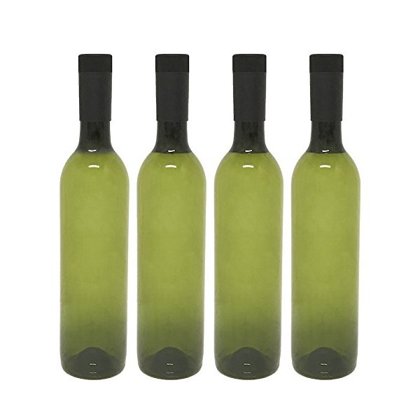 nicebottles Plastic Wine Bottles & Screw Caps, Green, 750ml - Pack of 4