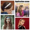 GORGECRAFT 12PCS Sequin Headband Elastic Glow Stretch Sparkle Glitter Fashion Adjustable Hair Band Accessories Pack Set for Girls Women Teens Sports Dance Party Teams Crafts(Blue)