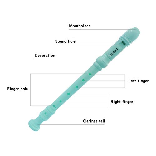 HOSEYIN Soprano Recorder Baroque style German style C Key 8 Holes Soprano Recorder for Beginners Kids students (Baroque, Light green)