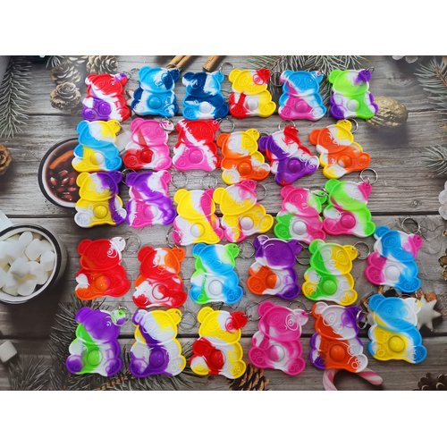 Roaqua 30 Panda Fidget Pop Gifts Prizes for Kindergarten Kids,Bulk Mini Birthday Graduation Summer Party Favors for Classroom Students