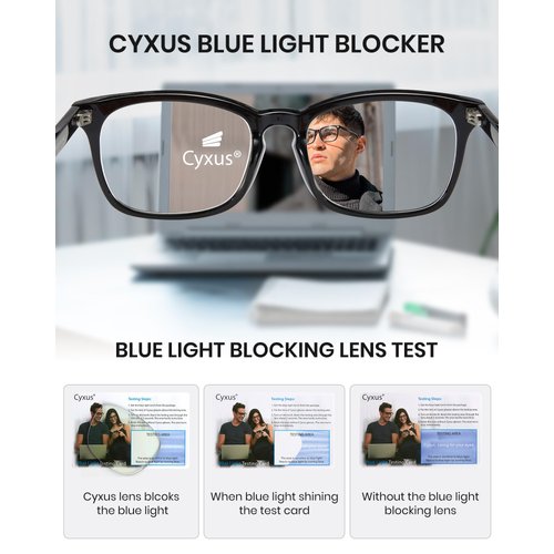 Cyxus Blue Light Blocking Computer Glasses Square Classic Retro Clear Lens Eyeglasses Frame for Women and Men