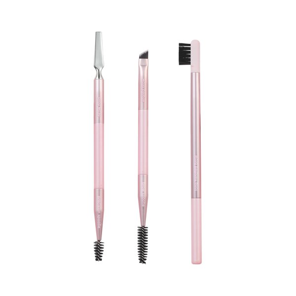 Real Techniques Brow Styling Set, For Lifting Brows, Fill & Style, Dual-ended Makeup Brushes, Full Kit for Eyebrows, Get Full, Laminated, or Natural Brows, Multiuse Tools, 3 Piece Set