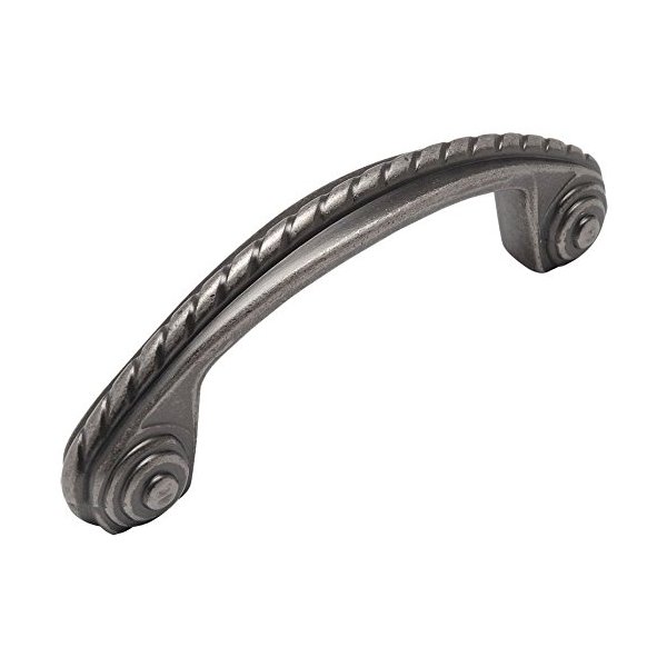 Cosmas 10 Pack 4114WN Weathered Nickel Rope/Scroll Cabinet Hardware Handle Pull - 3" Inch (76mm) Hole Centers