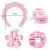 RICHTOP Spa Headband and Wristband Set, 6 Pack Skincare Headband Face Wash Headband, Skin Care Headband Set with Hair Clip Pink Headband for Washing Face Hair Accessories Gifts For Women