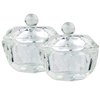 mollensiuer 2Pcs Clear Nail Art Acrylic Liquid Powder Dappen Dish Bowl Glass Crystal Cup Glassware with Lid for Nail Art Manicure Care Tools