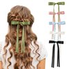 papasgix Hair Bows Clips for Women, Hair Ribbon Hair Bows Bows knot Hair Clips Hair Barrettes with Bow Hair Accessories (5, Green+Pink+Blue+Beige White+Black)
