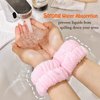 HoveBeaty Wrist Towels for Washing Face, Spa Face Wash Headband and Wristband Set Microfiber Wrist Scrunchies Highly Absorbent Washband (6 PCS)