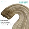 YoungSee Weft Hair Extensions Brown Balayage Sew in Extensions Medium Brown Fading to Brown Mix Platinum Sew in Weft Hair Extensions Human Hair Balayage Human Hair Weft Extensions 22Inch 100G