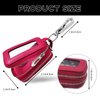 Car Key Fob Case, Double Zipper Genuine Leather Protection Key, Universal Premium Car Key Fob Case, Metal Hook and Keyring with Transparent Window for Men Women (Rose red)