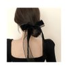 2pcs Black Hair Bows Clips Women Bow Hair Clips Long Velvet Hair Bow Hair Ribbons Tails Bowknot Hair Barrette Snap Hair Clip Hair Accessories Gift for Women Girls Adult