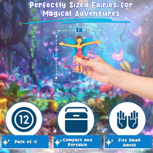 Bendable Fairy Figurines for Kids- 12 Pcs Flexible Fairy Dolls for Girls & Boys- Colorful Miniature Fairy Figures Fidget Toys- Fairy Party Favors for Birthday, Christmas and More- 3.75 inches Tall