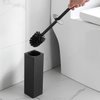 BGL Freestanding Aluminium Toilet Brush with Holder for Bathroom Storage and Organization Toilet Bowl Cleaner Brush and Holder, Square Design Sturdy and Space Saving (Black)