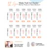 Morily Press on Nails - Pink Ombre Coffin Fake Nails Medium Length, French Tip Glossy False Stick on Fingernails for Women and Girls - 24Pcs in 12 Sizes