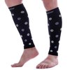 Doc Miller Calf Compression Sleeve Men Women, 20-30mmHg Medical Grade Leg Compression Sleeve for Shin Splints, Varicose Vein & Calf Muscles Recovery, 1 Pair Medium Black Violet White Polka Dots
