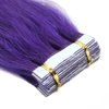 Yotty Hair Extensions Tape in Seamless Skin Weft Remy Human Hair (16Inch 10Pcs, Purple)