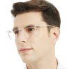 MARE AZZURO Lightweight Reading Glasses Men Designer Readers 1.00 1.25 1.50 1.75 2.00 2.25 2.50 2.75 3.00 3.50 4.00 5.00 6.00 (Clear, 150)
