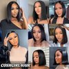 Bob Wig Human Hair 10 Inch 13x4 HD Transparent Lace Front Bob Wigs Human Hair Straight Lace Frontal Bob Wig Glueless Wigs Pre Plucked With Baby Hair for Black Women Natural Color