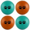 4 Pet Balls Fetch Rubber Dog Cat Toy Puppy Chase Round Play Rattle Colorful 2.5"