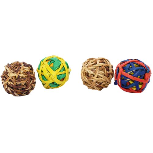 Bonka Bird Toys 03340 Natural String 2" Ball, Parrot Foot Talon Chew Cage Toy, Amazon, African Grey, Pionus, and Similar