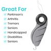 Vive Button Hook with Finger Hole - Zipper Gripper Pull Helper - Dressing Aid Assist - Buttoning Tool Device for Arthritis, Limited Mobility, Independent Living - Dexterity Handle Grip for Clothes