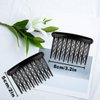 ELANE 24 Pcs Plastic Side Hair Twist Comb Small Hair Clip Comb with Teeth Hair Accessories Bridal Wedding Veil Comb for Women Girls and Crafts DIY 4 Colors. (Black)