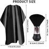 EHJYO Barber Cape Professional Hair Cutting Cape with Neck Duster Brush, Waterproof Salon Cape, Hair Cutting Accessories(Black)