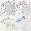 6 Sheets Daisy Nail Art Stickers, Charming Flower Chrysanthemum 3D Trendy Design Self-Adhesive Spring Nail Art Decals, DIY Manicure Decoration Supplies Accessories for Women Girls
