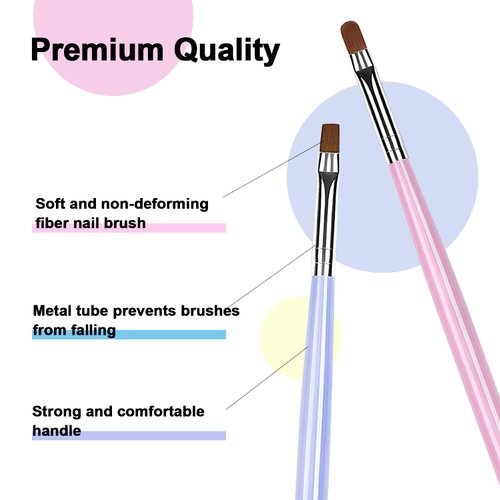 RARJSM Nail Art Brushes Set 6 Pcs Nail Art Design Pen Painting Tools with Pen Holder Double Ended Dotting French Tip Thin Liner Detail Brush Builder Nail Gel Brush Salon Home Diy Manicure Accessories