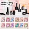 SUPWEE Cat Eye Gel Nail Polish - 12 Colors Silk Cateye Nail Polish Gel with Magnetic Stick Ceramic Moonlight Magnetic Gel Polish High Glossy Shine Effect Nail Art Manicure Home DIY for Women Girl