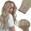 Full Shine Genius Weft Hair Extensions Human Hair Color Ash Blonde Mix Bleach Blonde Hair Extensions Sew In Hand Tied Weft Human Hair Extensions Remy Straight Hair Weft Extensions 18 Inch 80G