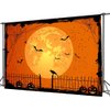 CYLYH 8x6ft Happy Halloween Orange Backdrop Halloween Eve BackdropHalloween Party Lantern Moon Bat Spider Web Graveyard Fence Photography Background Party Decorations
