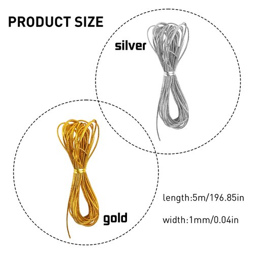 8 Pieces 5M Hair Strings for Braids Hair Accessory String, Hair Wrap String Dreadlock Braiding Rope Silver Gold Braiding Hair Deco Styling Hair Braiding String for Hair Braiding Twist Gift Hang Tags