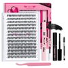 DIY Lash Extension Kit 280pcs Lash Clusters D Curl Eyelash Extension Kit Individual Lashes with Lash Bond and Seal Lash Remover Lash Applicator Easy to Apply at Home(30D-9-16mix Kit)
