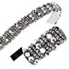 ANBALA Beaded Headbands for Women Girls Crystal Dressy Headbands Rhinestone Headband for Women Diamond Thin Headbands for Girls Hair Bling Sparkly Headband for Women (Black Silver Gold)