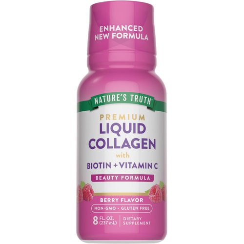 Nature's Truth Liquid Collagen | with Biotin | Berry Flavor | 8 oz | Non-GMO and Gluten Free Supplement