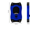 Colibri Premium S-Cut Cigar Cutter - Ergonomic Stainless Steel Spring-Loaded Straight Cut Blade, Ideal for up to 66+ Ring Gauge - Gift for Cigar Enthusiasts (Blue)